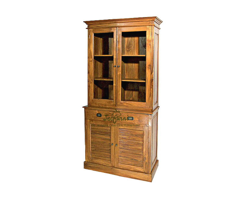 Solid Teak Wood Bookcase Cabinet Indonesia Furniture Jepara