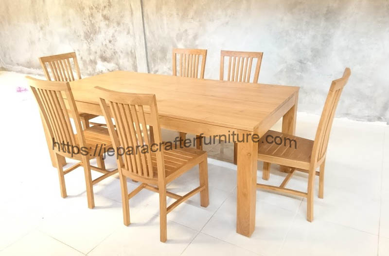 teak wood dining table 4 chairs jepara indonesia