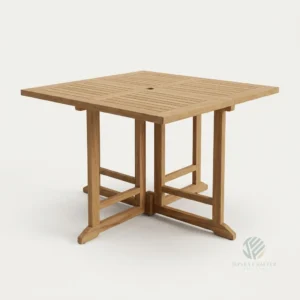 Bristol folding teak dining table made from solid Indonesian teak for outdoor furniture