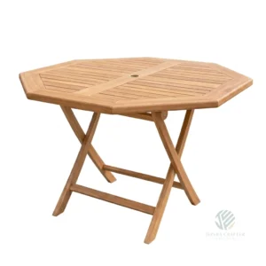 Orchid folding octagonal teak dining table made from solid Indonesian teak for outdoor furniture