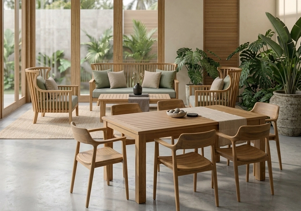 Solid teak wood living room furniture