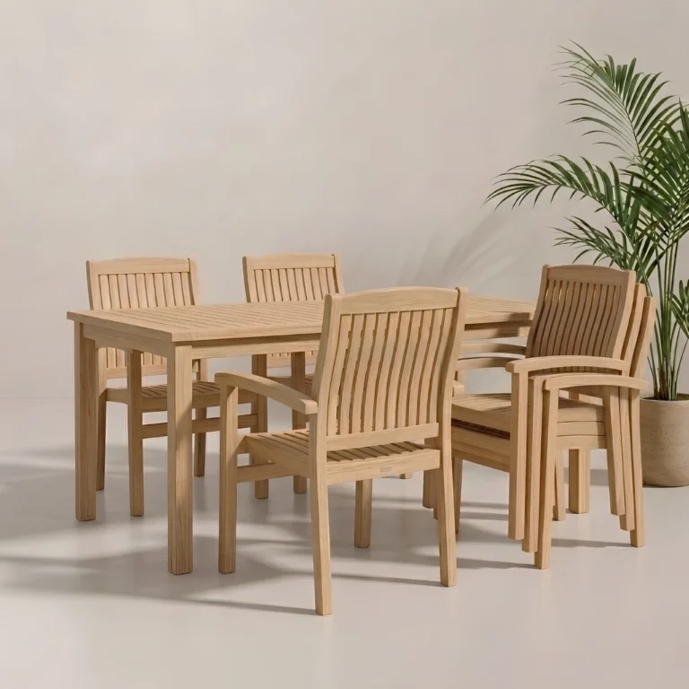 Teak garden table and chairs furniture jepara manufacturer