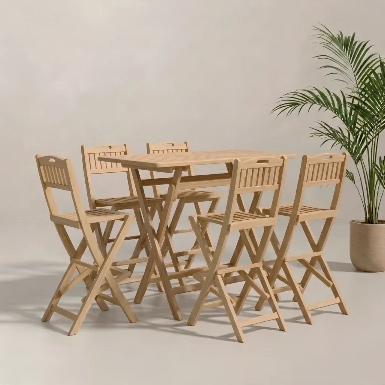 Teak outdoor bar table and stool furniture Jepara manufacturer