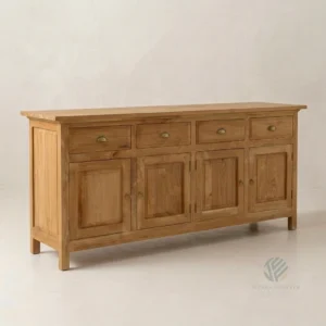 Alto solid teak sideboard with four cabinet doors handcrafted in Jepara Indonesia