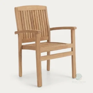 Aspen stacking teak armchair made from Indonesian solid teak for garden and patio furniture