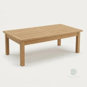Aurelia teak coffee table made from solid Indonesian teak for outdoor living furniture