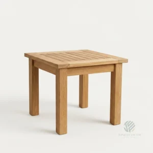 Aurelia teak side table made from solid Indonesian teak for outdoor patio furniture