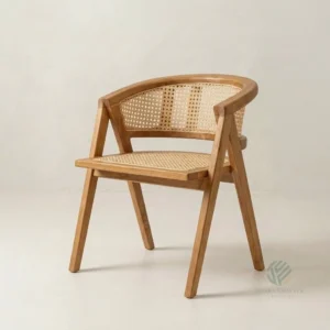 Liora teak dining chair handcrafted with classic wooden details and tropical furniture style