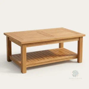Marbella teak coffee table crafted from solid Indonesian teak wood for outdoor furniture