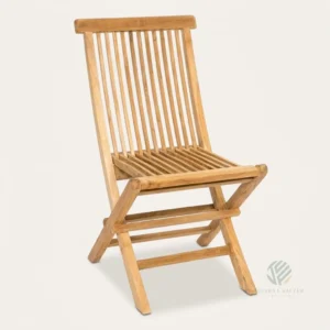 Palermo folding teak chair without arms handcrafted from solid Indonesian teak wood