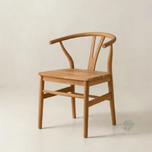 Quinn solid teak dining chair with clean lines and handcrafted wooden craftsmanship
