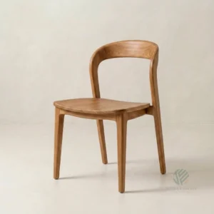 Rhea teak dining chair with elegant frame design and natural teak texture
