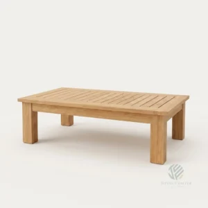 Savanna teak coffee table handcrafted from solid Indonesian teak wood for garden furniture